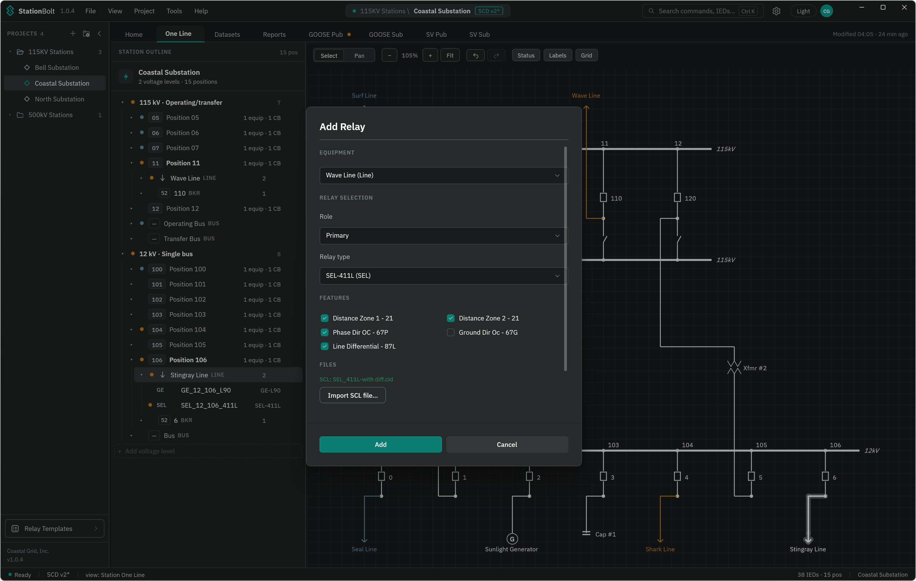 StationBolt add-relay / IED assignment